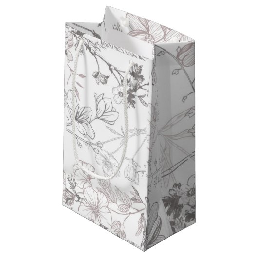 Petit Sac Cadeau Impression florale ancienne A - (Devant Angle)