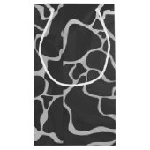 Petit Sac Cadeau Impression Giraffe noir et gris clair (Dos)