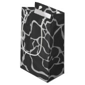 Petit Sac Cadeau Impression Giraffe noir et gris clair (Dos Angle)