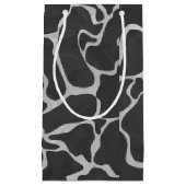 Petit Sac Cadeau Impression Giraffe noir et gris clair (Devant)