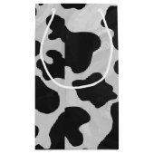 Petit Sac Cadeau Impression noire et blanche de vache (Dos)