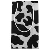 Petit Sac Cadeau Impression noire et blanche de vache (Devant)