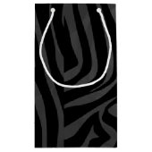 Petit Sac Cadeau Impression noire et grise Zebra (Dos)