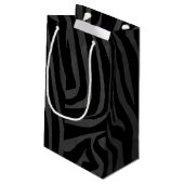 Petit Sac Cadeau Impression noire et grise Zebra (Dos Angle)