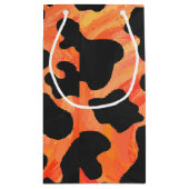 Petit Sac Cadeau Impression noire et orange de vache (Dos)