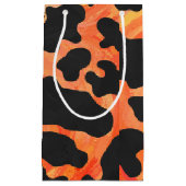 Petit Sac Cadeau Impression noire et orange de vache (Devant)