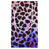 Petit Sac Cadeau Impression noire et rose dalmate (Devant)