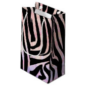 Petit Sac Cadeau Impression noire et rose Zebra (Dos Angle)