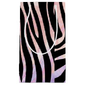 Petit Sac Cadeau Impression noire et rose Zebra (Devant)