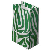 Petit Sac Cadeau Impression verte et blanche Zebra (Dos Angle)