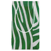 Petit Sac Cadeau Impression verte et blanche Zebra (Devant)