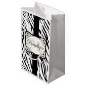 Petit Sac Cadeau Impression Zebra (Devant Angle)