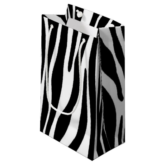 Petit Sac Cadeau Impression zèbre (Devant Angle)