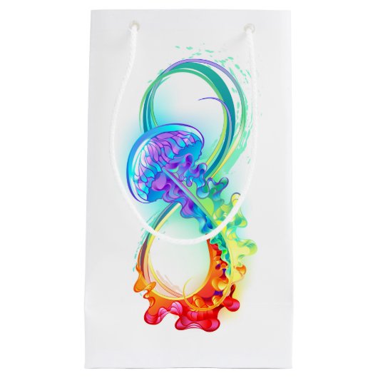Petit Sac Cadeau Infinity avec Rainbow Jellyfish (Devant)