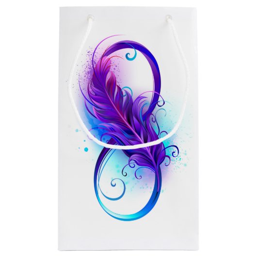 Petit Sac Cadeau Infinity with purple feather (Dos)