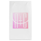 Petit Sac Cadeau Initiales de couple | Gradation rose subtile (Dos)
