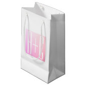 Petit Sac Cadeau Initiales de couple | Gradation rose subtile (Devant Angle)