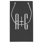 Petit Sac Cadeau Initiales de couples modernes | Gris et blanc (Dos)