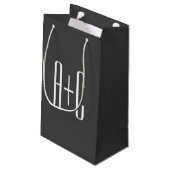 Petit Sac Cadeau Initiales de couples modernes | Gris et blanc (Dos Angle)