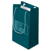 Petit Sac Cadeau Initiales et nom modernes | Sarcelle foncé et bleu (Dos Angle)