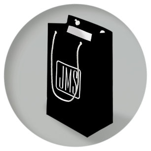 Petit Sac Cadeau Initiales Monogrammées Modernes Noir & Blanc