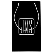 Petit Sac Cadeau Initiales Monogrammées Modernes | Noir & Blanc (Dos)