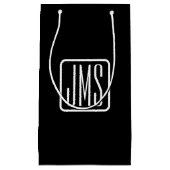 Petit Sac Cadeau Initiales Monogrammées Modernes | Noir & Blanc (Devant)
