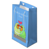 Petit Sac Cadeau Inséparables colorés Valentine's (Devant Angle)