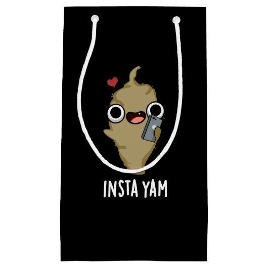 Petit Sac Cadeau Insta-yam Funny Médias sociaux Veggie Pun Dark BG (Devant)