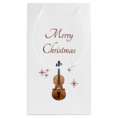 Petit Sac Cadeau Instrument de musique Violon de Noël Snowflakes (Dos)