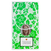 Petit Sac Cadeau iridescent green lace with Christmas flower (Dos)