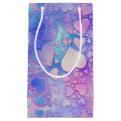 Petit Sac Cadeau Iridescent Pastel Kawaii Heart Pattern Design (Devant)