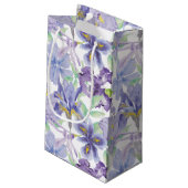 Petit Sac Cadeau Iris Floral Aquarelle Jaune Violet (Dos Angle)