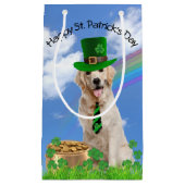 Petit Sac Cadeau Irlandais Golden Retriever avec pot d'or (Devant)