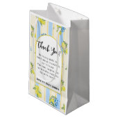 Petit Sac Cadeau Italian Blue Tiles, Ciao Baby, Lemons square (Devant Angle)