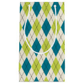 Petit Sac Cadeau Jacquard bleu et vert (Devant)