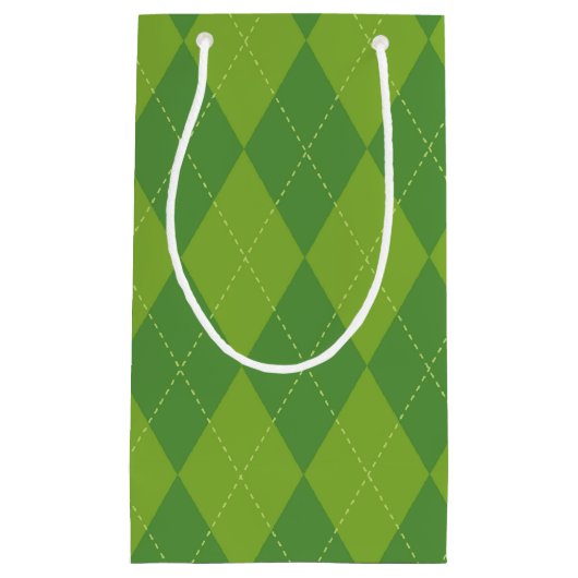 Petit Sac Cadeau Jacquard vert (Devant)