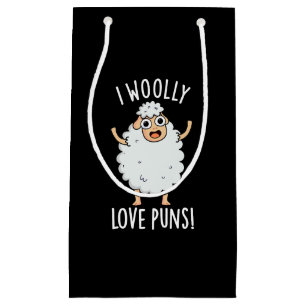 Petit Sac Cadeau J'adore les jeux de mots moutons drôles Pun fond s