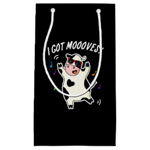 Petit Sac Cadeau J'Ai Des Mooos Drôle Dansant Pun Vache Dark BG