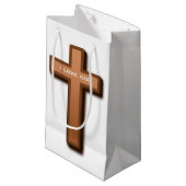 PETIT SAC CADEAU "J'AIME DIEU" CROIX (Devant Angle)