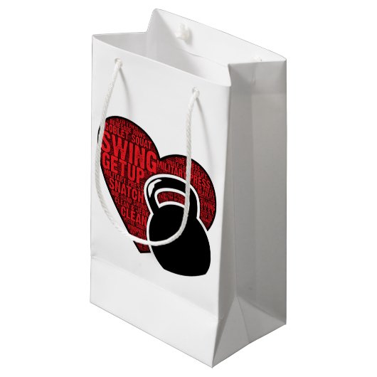 PETIT SAC CADEAU J'AIME LA CONCEPTION DE KETTLEBELL (Devant Angle)