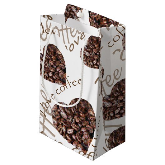 Petit Sac Cadeau J'Aime Le Café ! ! (Devant Angle)