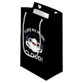 Petit Sac Cadeau J'Aime Mon Nuage De Musique Funny Météo Pun Dark B (Devant Angle)