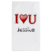 Petit Sac Cadeau J'aime U Valentines personnalisées Jour (Dos)