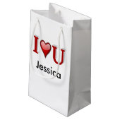 Petit Sac Cadeau J'aime U Valentines personnalisées Jour (Dos Angle)