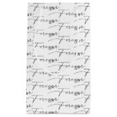 Petit Sac Cadeau JAMAIS Texte Mariage en blanc (Devant)