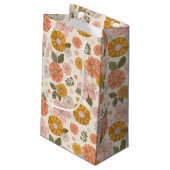 Petit Sac Cadeau Jardin rose et orange Motif (Dos Angle)