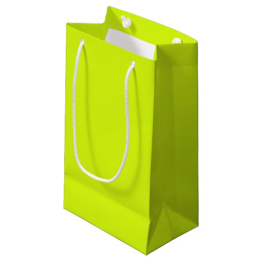 Petit Sac Cadeau Jaune Chartreuse uni (Devant Angle)