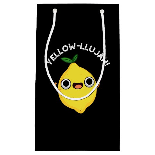 Petit Sac Cadeau Jaune llujah Funny citron pistolet Dark BG (Devant)
