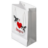 Petit Sac Cadeau Je Coeur Dragons (Devant Angle)